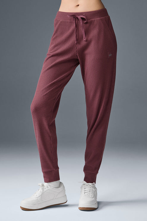 alo Women's Muse Sweatpant - Burgundy Truffle