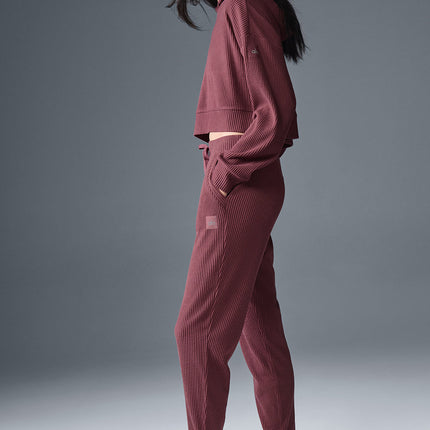 alo Women's Muse Sweatpant - Burgundy Truffle