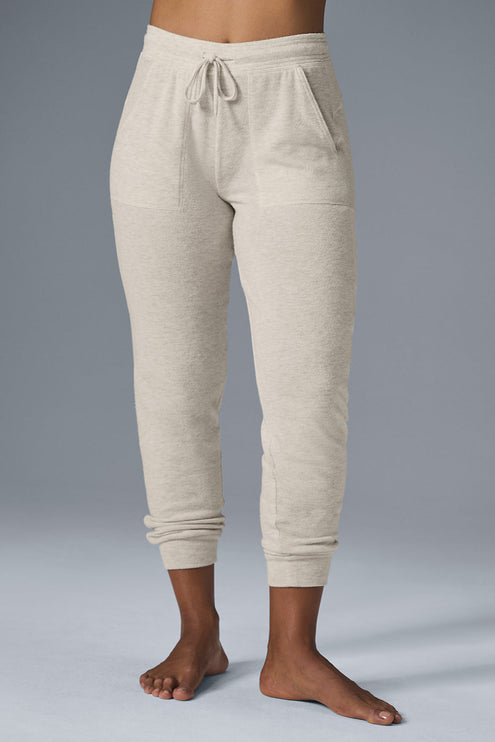 alo Women's Soho Sweatpant - Oatmeal Heather