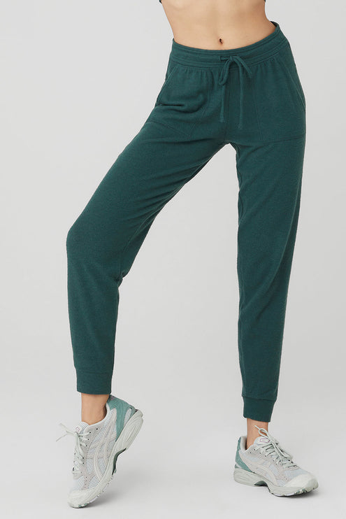 alo Women's Soho Sweatpant - Midnight Green