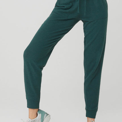 alo Women's Soho Sweatpant - Midnight Green