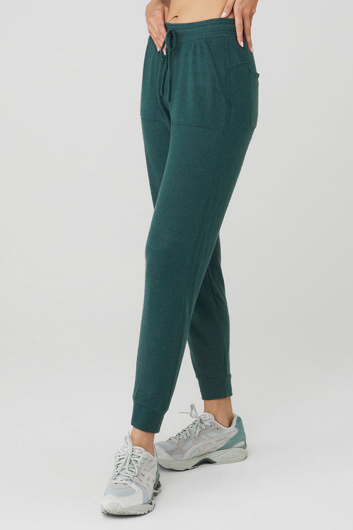 alo Women's Soho Sweatpant - Midnight Green