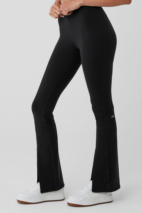 alo Women's Airbrush High-Waist Flutter Legging - Black