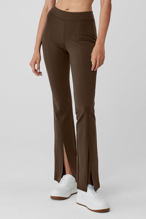 alo Women's Airbrush High-Waist Flutter Legging - Espresso
