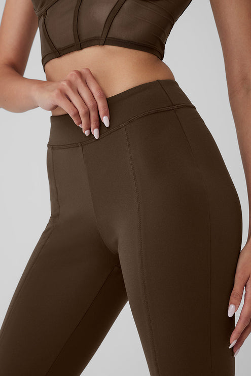 alo Women's Airbrush High-Waist Flutter Legging - Espresso