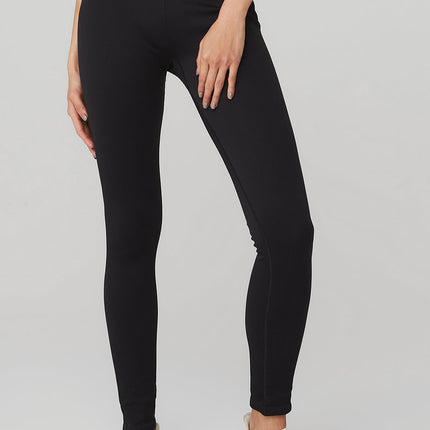 alo Women's Seamless High-Waist Ribbed Legging - Black
