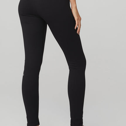 alo Women's Seamless High-Waist Ribbed Legging - Black