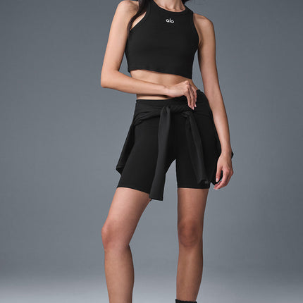 alo Women's 7" High-Waist Biker Short - Black