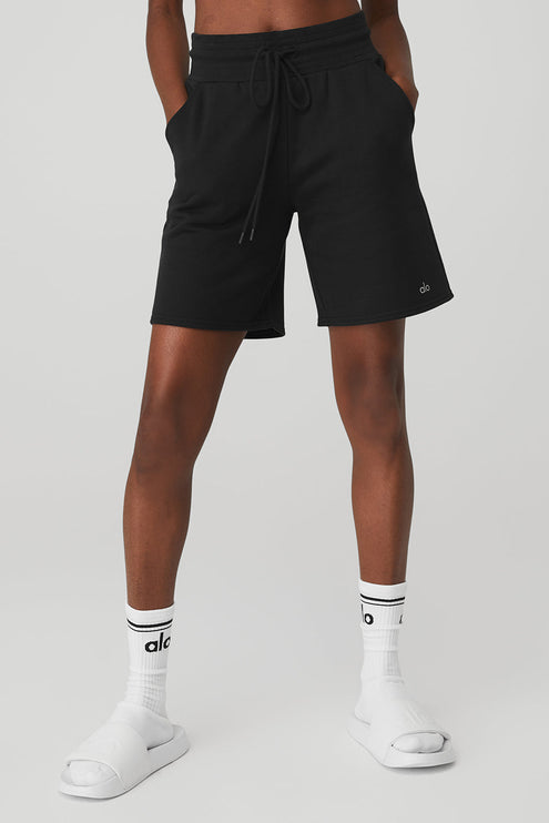 alo Women's High-Waist Easy Sweat Short - Black