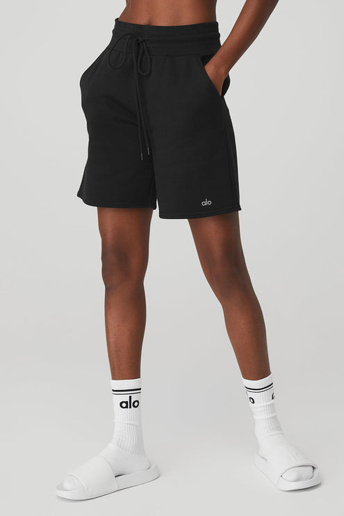 alo Women's High-Waist Easy Sweat Short - Black