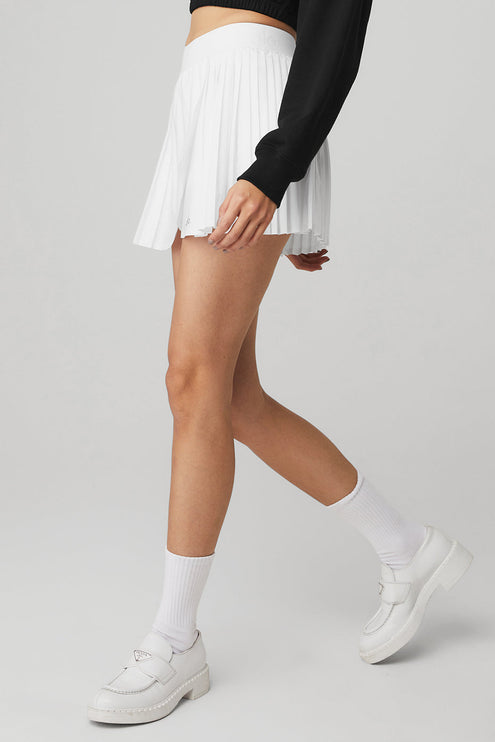 alo Women's Aces Tennis Skirt - White