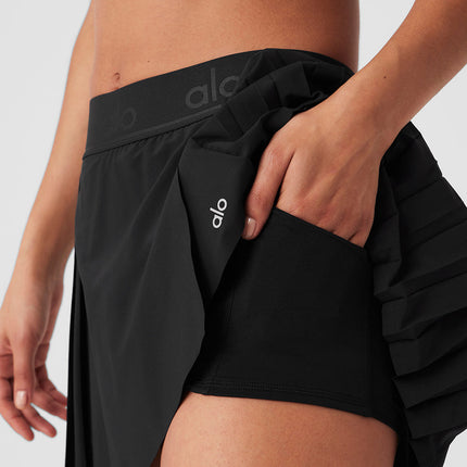 alo Women's Aces Tennis Skirt - Black
