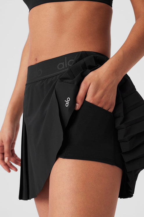 alo Women's Aces Tennis Skirt - Black