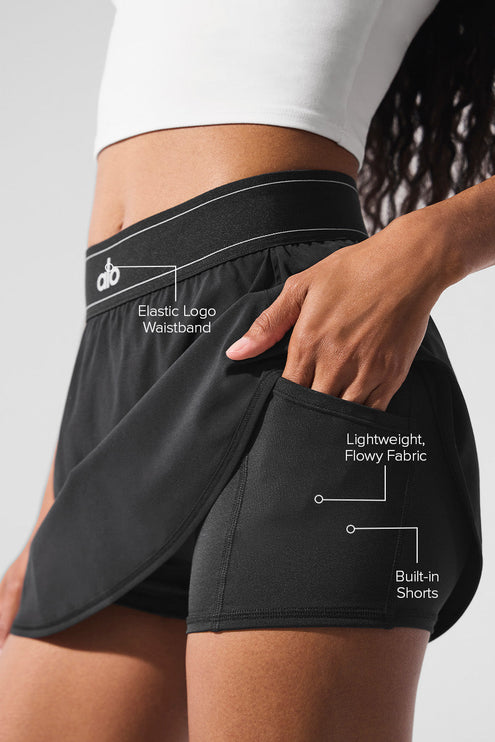 alo Women's Match Point Tennis Skirt - Black