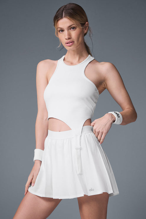 alo Women's Varsity Tennis Skirt - White
