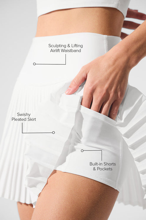 alo Women's Grand Slam Tennis Skirt - White