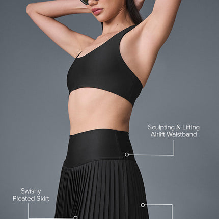 alo Women's Grand Slam Tennis Skirt - Black
