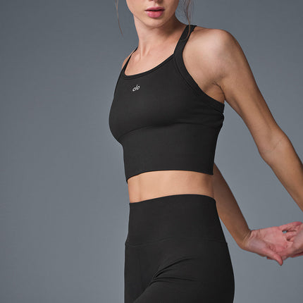 alo Women's 5" Seamless Ribbed Favorite Short - Black