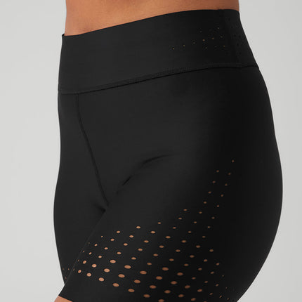 alo Women's 5" Airlift High-Waist Laser Cut Speedy Short - Black