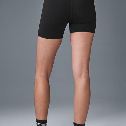 alo Women's 5" Airbrush High-Waist Biker Short - Black