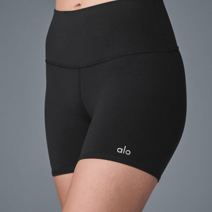 alo Women's 5" Airbrush High-Waist Biker Short - Black