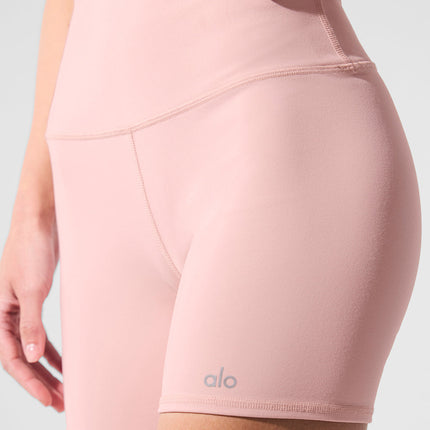 alo Women's 5" Airbrush High-Waist Biker Short - Pink Quartz