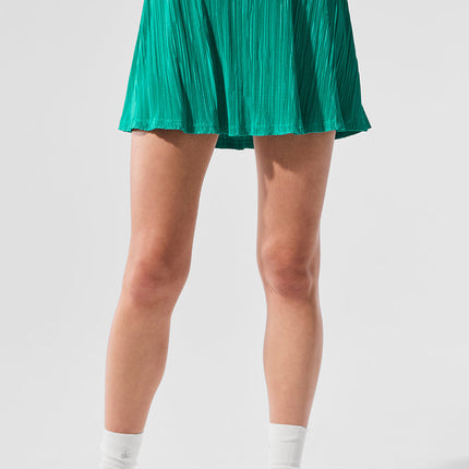 alo Women's Micro Plisse Tennis Skirt - Spruce Green