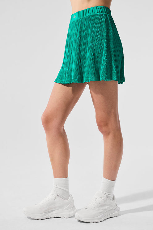 alo Women's Micro Plisse Tennis Skirt - Spruce Green