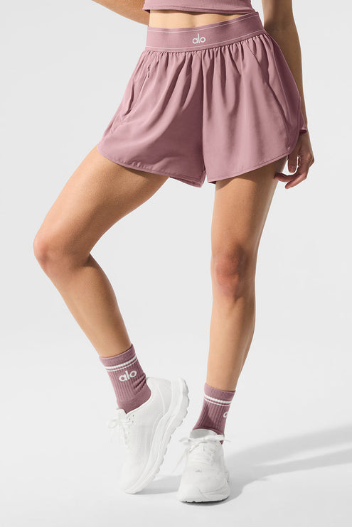 alo Women's Match Point Short - Smoky Quartz