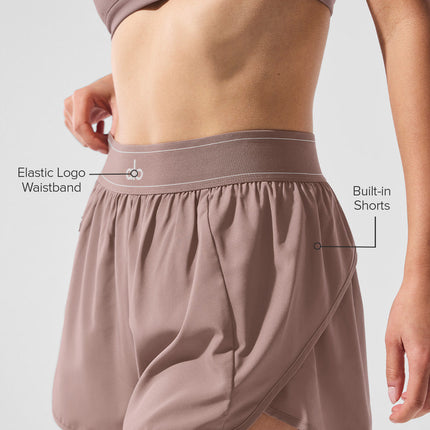 alo Women's Match Point Short - Mushroom