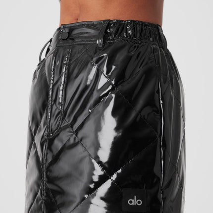 alo Women's Snomoto Puffer Mini Skirt - Black