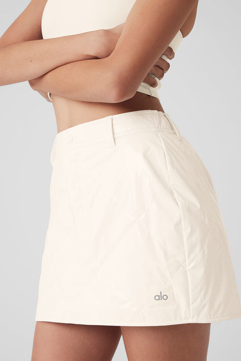 alo Women's Snomoto Puffer Mini Skirt - Ivory