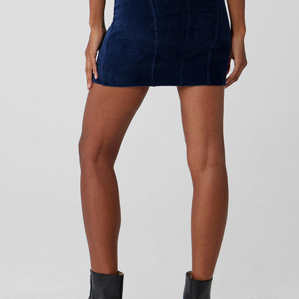 alo Women's Micro Corduroy Winter Break Mini Skirt - Navy