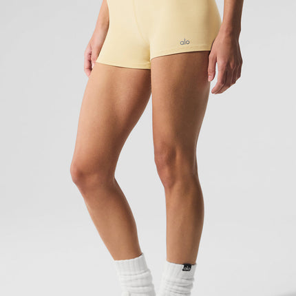 alo Women's Alosoft High-Waist Carefree Short - Warm Butter Heather