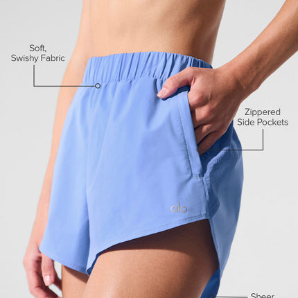 alo Women's Playmaker Dolphin Short - Crystal Clear Blue