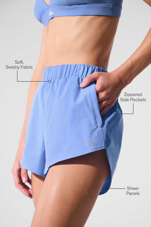 alo Women's Playmaker Dolphin Short - Crystal Clear Blue