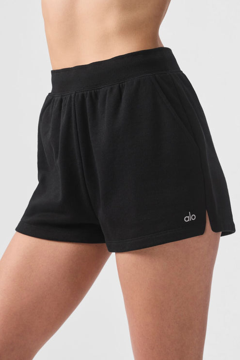 alo Women's Low Key Sweat Short - Black