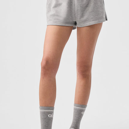 alo Women's Low Key Sweat Short - Athletic Heather Grey