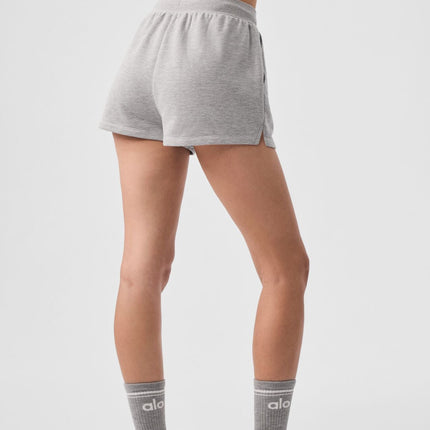 alo Women's Low Key Sweat Short - Athletic Heather Grey