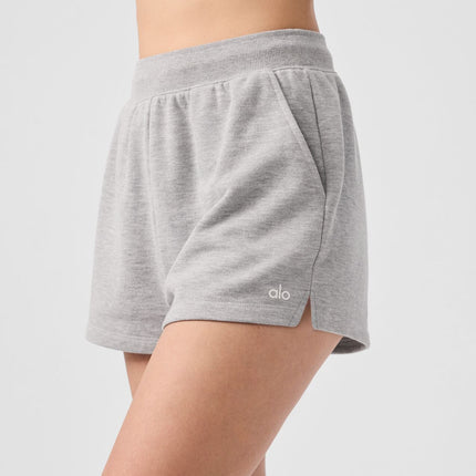 alo Women's Low Key Sweat Short - Athletic Heather Grey