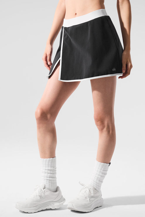 alo Women's Airbrush Streamlined Skirt - Black/White