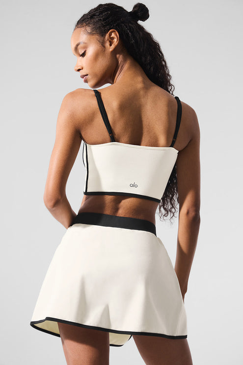alo Women's Airbrush Streamlined Bra Tank - Ivory/Black