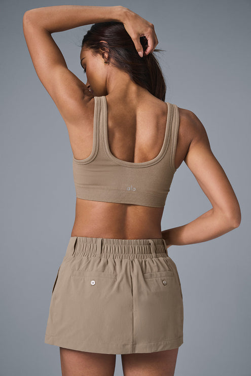 alo Women's Fan Club Mini Skirt - Gravel