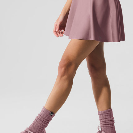 alo Women's Airlift Down The Line Tennis Skirt - Smoky Quartz