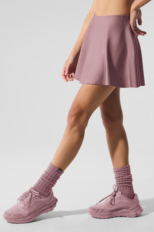 alo Women's Airlift Down The Line Tennis Skirt - Smoky Quartz