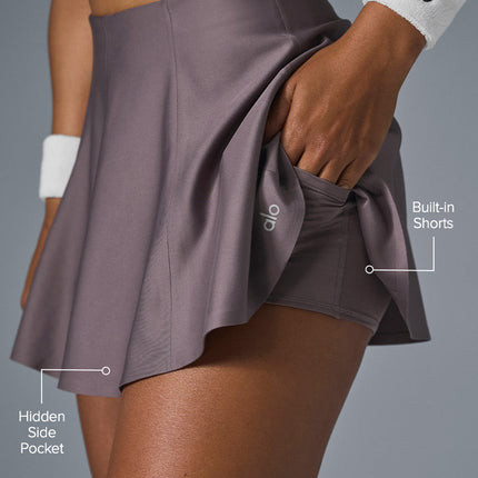 alo Women's Airlift Down The Line Tennis Skirt - Raisinette