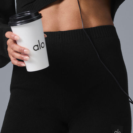 alo Women's Scholar Knit High-Waist Short - Black