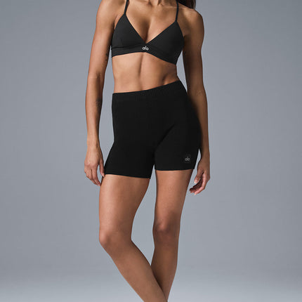 alo Women's Scholar Knit High-Waist Short - Black
