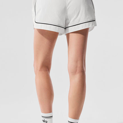 alo Women's Motivate Track Short - White/Black