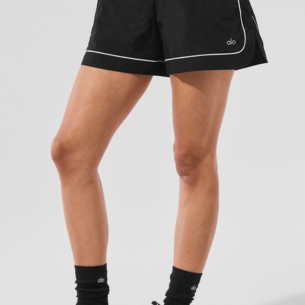 alo Women's Motivate Track Short - Black/White
